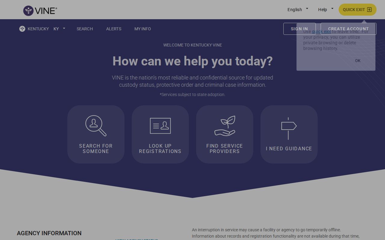 LaRue County arrest search custody notification interface in Kentucky