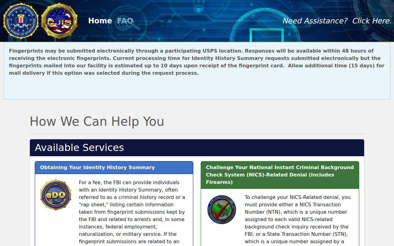 LaRue County court case lookup comparison with FBI identity history requests