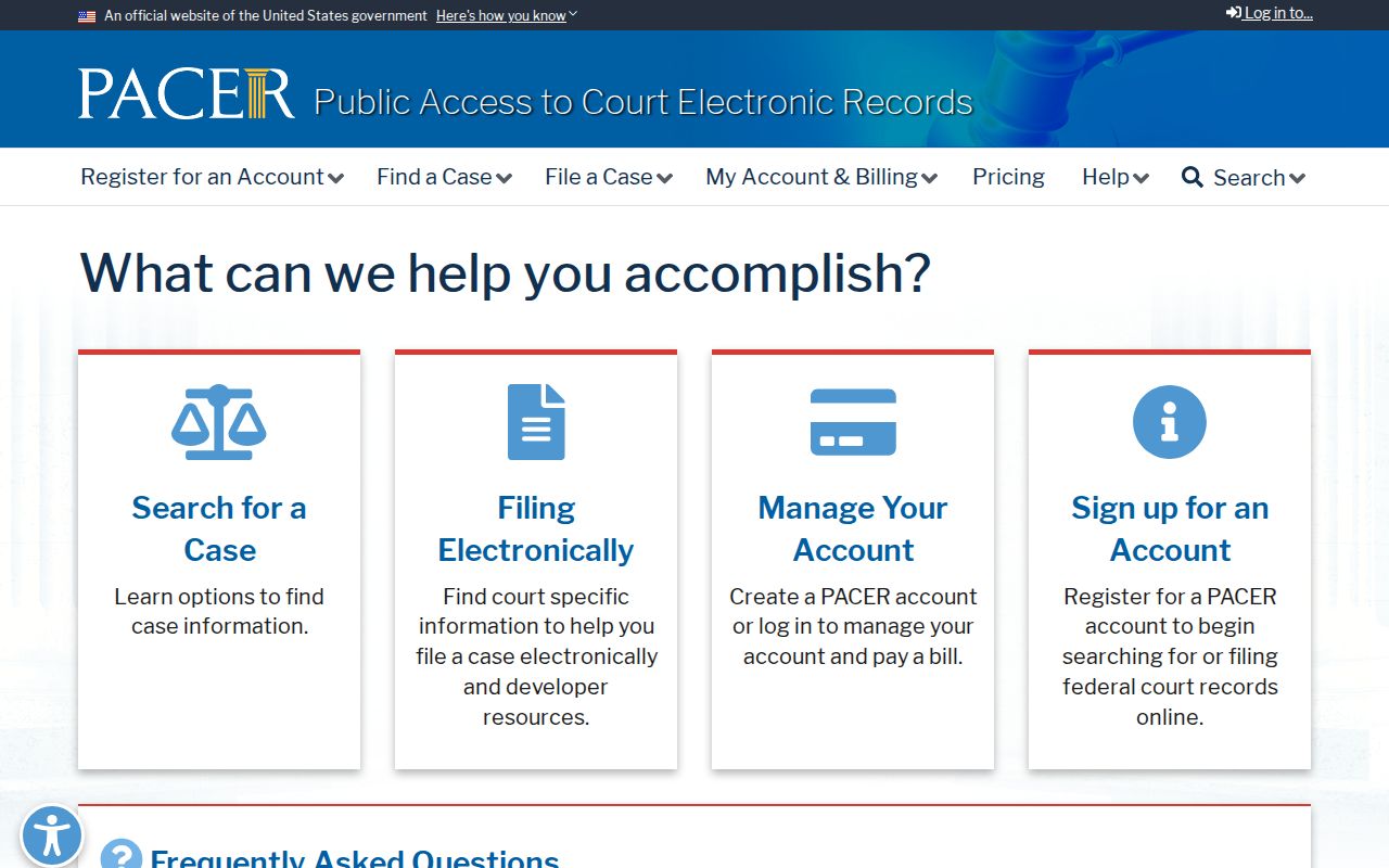 LaRue County court case lookup reference to PACER federal docket access