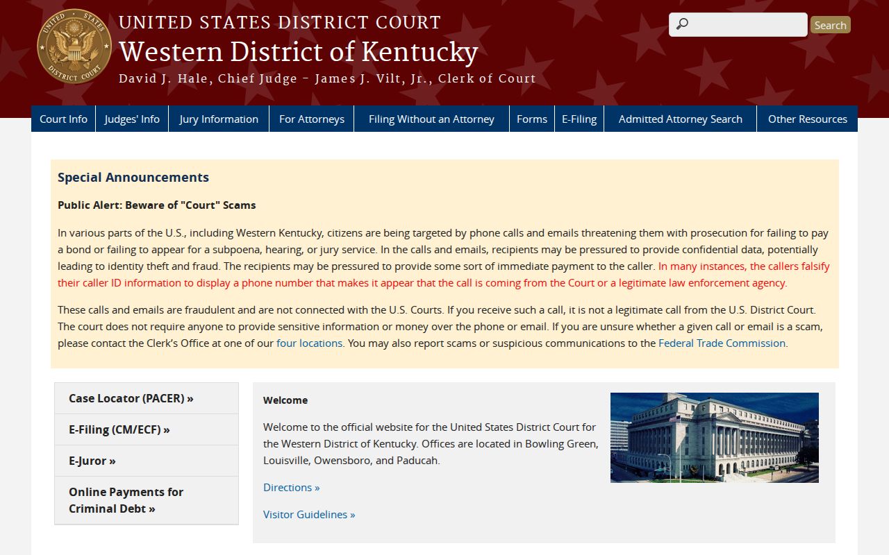 Western District federal criminal records serving LaRue County